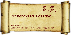 Prikosovits Polidor névjegykártya